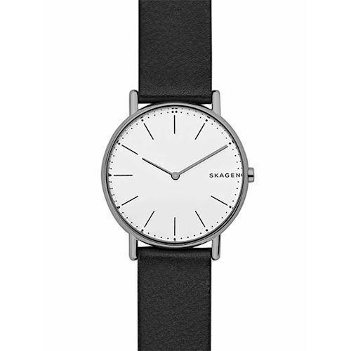 Image of Skagen Signatur Slim blank stål quartz med to visere herre ur, model SKW6419